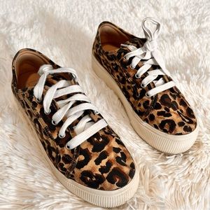 So women leopard print platform sneakers size‎ 6.5